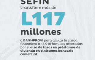 SEFIN transfirió más de L117 millones a BANHPROVI para aliviar la carga financiera a 13,916 familias afectadas por el alza de tasas en préstamos de vivienda en el sistema bancario comercial